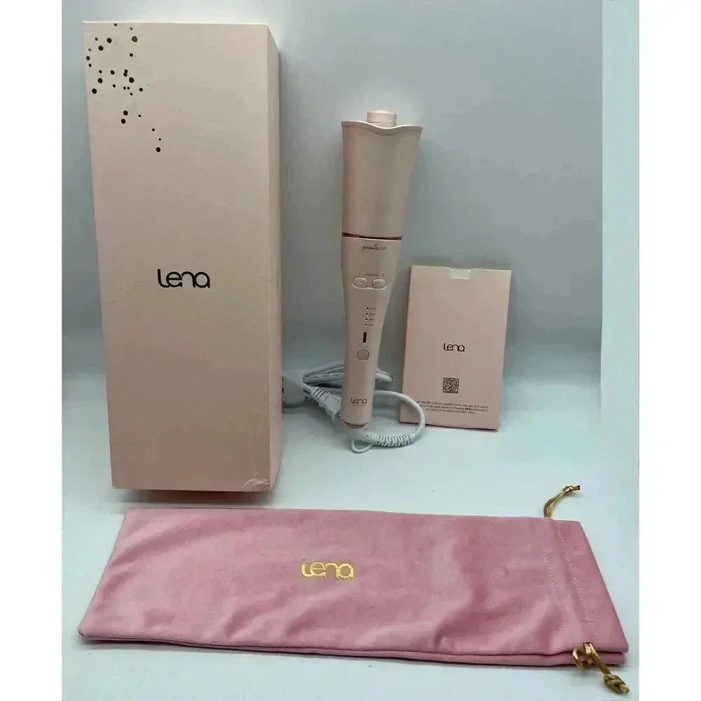 LENA Geniecurl Auto Hair Curling Wand with Ceramic Ionic Barrel & Smart Pink‎